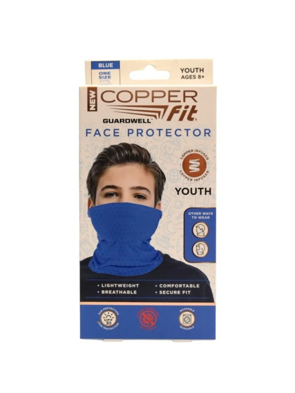 Guardwell Gaitor Face Protector Youth Blue Fishing UPF30 UV Protection Lot of 3